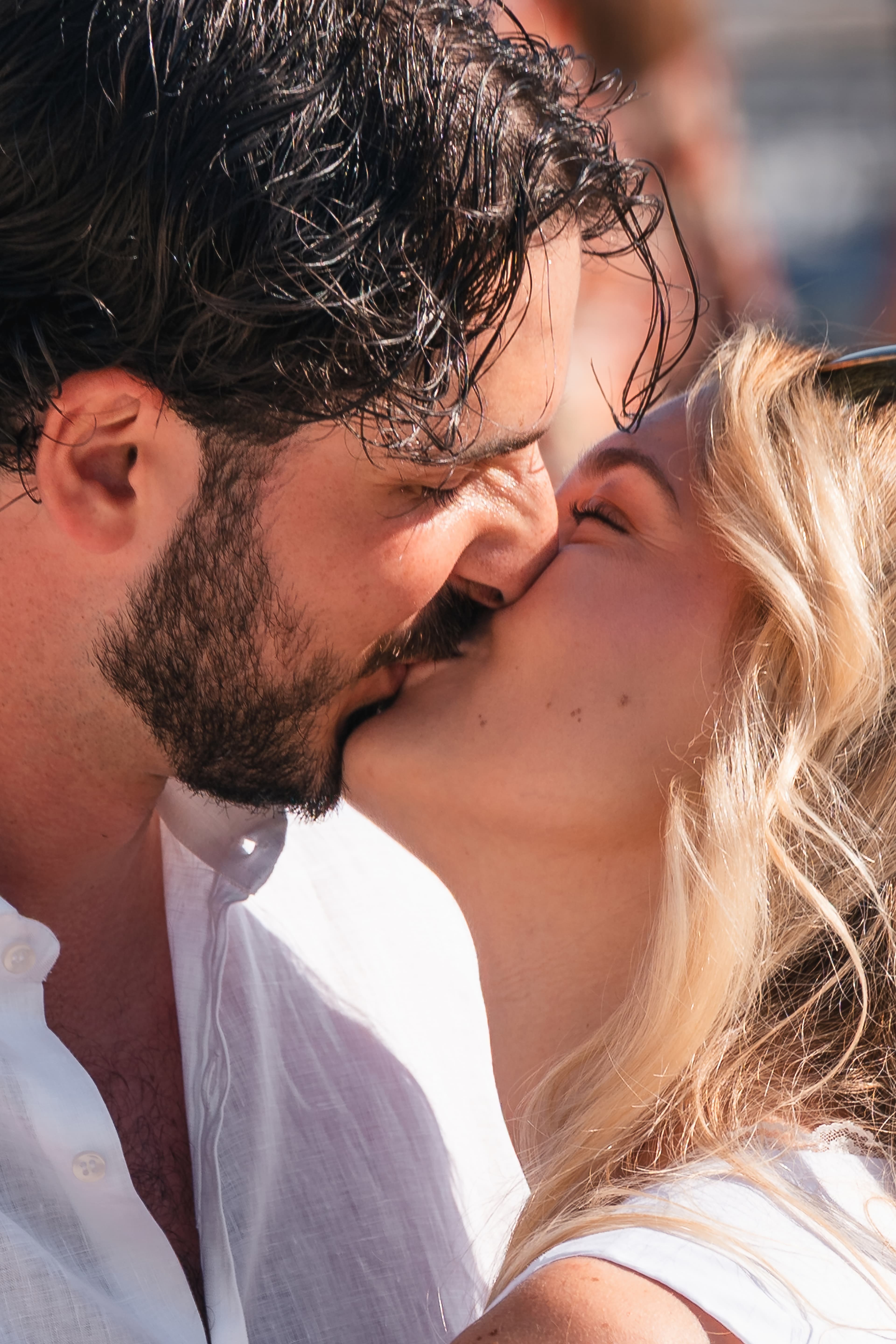 A backlit kiss